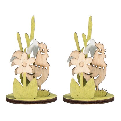 Artikelbild für Rayher Bastelholz grün/natur Set Steckteile Blumenwiese Ø 3,5 cm, 2 Set, Artikelnummer 982633