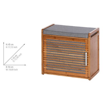 Artikelbild 9 für WENKO Schuhschrank Bahari, 62218100 braun, grau 2 Fachböden 50,0 x 33,0 x 45,0 cm, Artikelnummer 530826