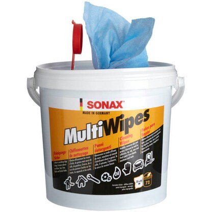 Artikelbild für SONAX feuchte Allzweck-Reinigungstücher MultiWipes 1-lagig blau, 72 St., Artikelnummer 654909