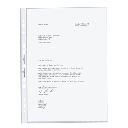 Artikelbild 4 für DURABLE Prospekthüllen DIN A4 transparent genarbt 0,08 mm, 100 St., Artikelnummer 239145