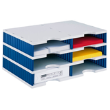 Artikelbild 1 für styro Sortierstation Styrodoc grau/blau mit 6 Fächern, Artikelnummer 444869