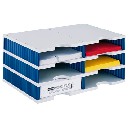 Artikelbild für styro Sortierstation Styrodoc grau/blau mit 6 Fächern, Artikelnummer 444869