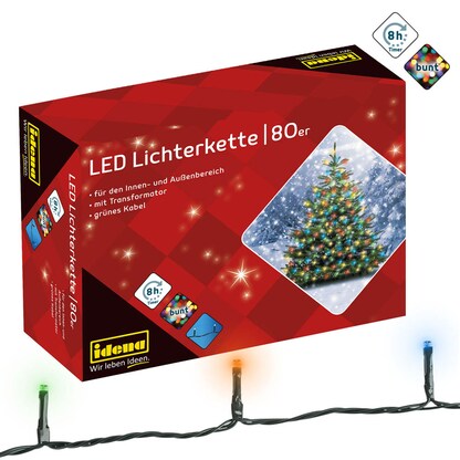 Artikelbild für Idena 80er bunte LED Lichterkette grün 16,0 m, 1 St., Artikelnummer 105187