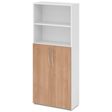 Artikelbild 1 für HAMMERBACHER Regalschrank 4770, V4770/W/N/BM weiß, nussbaum 80,0 x 34,6 x 188,0 cm, 1 St., Artikelnummer 985903