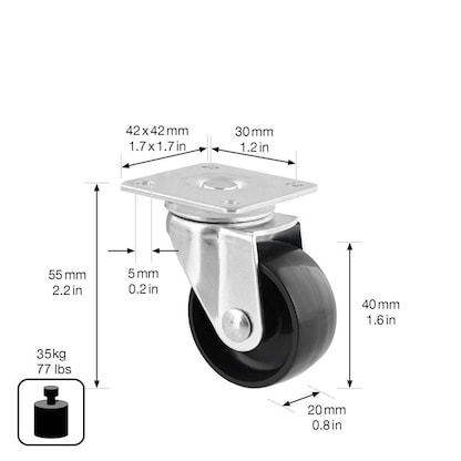 Artikelbild 2 für WAGNER® design yourself Rollen für Schränke und Regale RO 2121, 8 St., Artikelnummer 418469