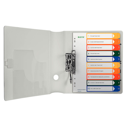 Artikelbild 2 für LEITZ Ordnerregister 1293 DIN A4 Vollformat, Überbreite 1-10 farbig 10-teilig, 1 Satz, Artikelnummer 614487