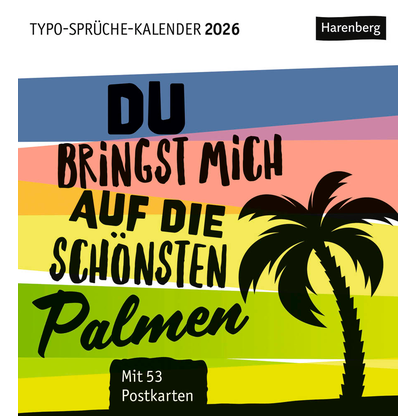 Artikelbild für Harenberg Postkartenkalender Typo Sprüche 2026, 1 St., Artikelnummer 551289