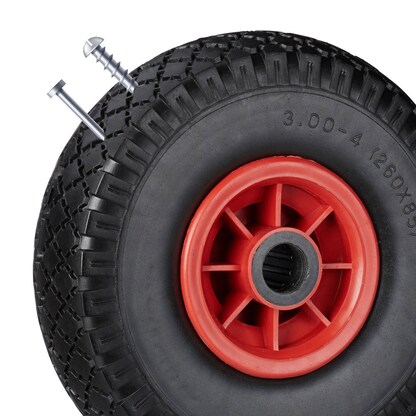 Artikelbild 6 für relaxdays Sackkarrenräder luftbereift schwarz, rot Kunststoff Felgen, Achse 2,5 cm, Artikelnummer 452353