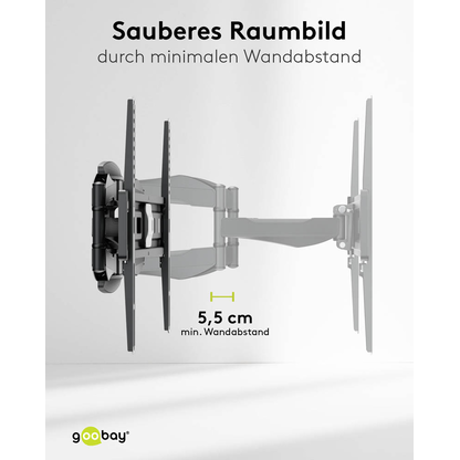 Artikelbild 5 für goobay TV-Wandhalterung Basic FULLMOTION (L) schwarz, Artikelnummer 557369