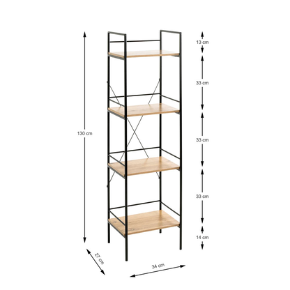 Artikelbild 2 für HAKU Möbel Beistellregal schwarz, eiche 34,0 x 27,0 x 130,0 cm, 1 St., Artikelnummer 591501