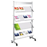 Artikelbild 1 für Kerkmann Prospektregal Ecoline silber DIN A4 91,0 x 35,0 x 160,0 cm, 1 St., Artikelnummer 473191