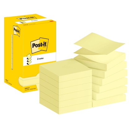 Artikelbild für Post-it® Z-Notes Haftnotizen R330 gelb, 12 Blöcke, Artikelnummer 130930