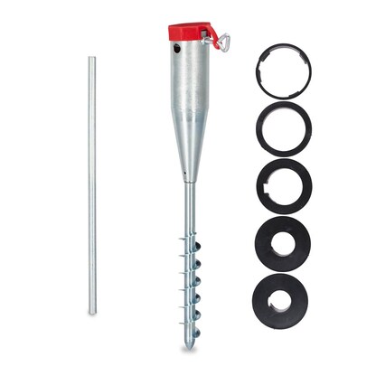 Artikelbild 6 für relaxdays Bodendübel für Sonnenschirm silber, Stahl, Artikelnummer 767733