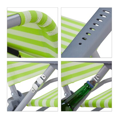 Artikelbild 9 für relaxdays Liegestuhl mit Armlehnen grün, 1 St., Artikelnummer 768327