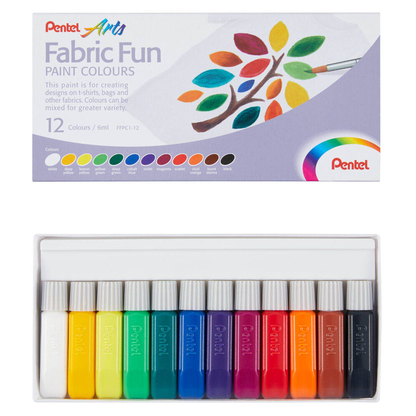Artikelbild 2 für Pentel Arts FFPC1-12 Stoffmalfarbe farbsortiert 12 x 6,0 ml, 1 St., Artikelnummer 861052