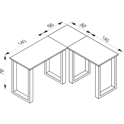 Artikelbild 2 für VCM my office Lona Schreibtisch anthrazit L-Form, U-Fuß-Gestell silber 190,0 x 50,0/190,0 cm, Artikelnummer 268662
