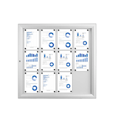 Artikelbild 1 für Showdown® Displays Schaukasten T silber 12x DIN A4 102,5 x 4,7 x 106,7 cm, 1 St., Artikelnummer 560557
