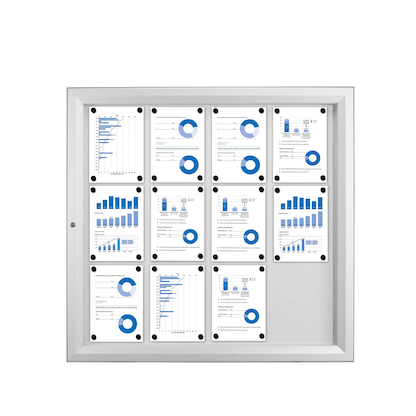 Artikelbild für Showdown® Displays Schaukasten T silber 12x DIN A4 102,5 x 4,7 x 106,7 cm, 1 St., Artikelnummer 560557