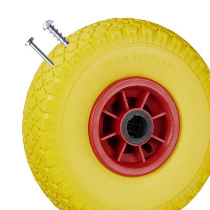 Artikelbild 8 für relaxdays Sackkarrenräder luftbereift gelb, rot Kunststoff Felgen, Achse 2,5 cm, Artikelnummer 452322