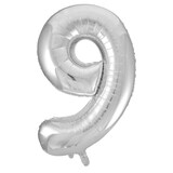 Artikelbild 1 für Idena Folienballon Zahl 9 silber, 1 St., Artikelnummer 252629