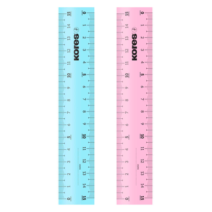 Artikelbild 2 für Kores® Lineal 15,0 cm, pink, blau, Artikelnummer 766901