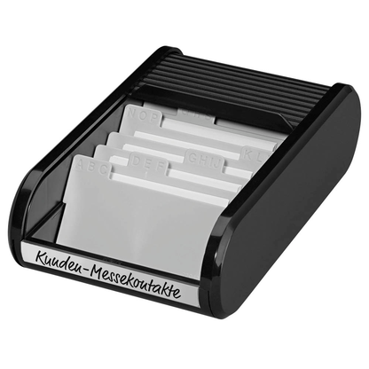 Artikelbild 2 für helit Visitenkartenbox schwarz/schwarz, für bis zu 300 Visitenkarten, Artikelnummer 138230