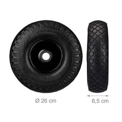 Artikelbild 2 für relaxdays Sackkarrenräder luftbereift schwarz Stahl Felgen, Achse 2,5 cm, Artikelnummer 452104