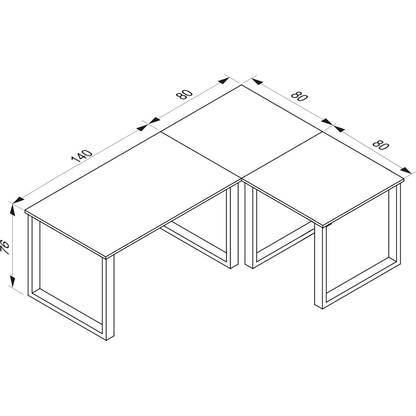 Artikelbild 2 für VCM my office Lona Schreibtisch anthrazit L-Form, U-Fuß-Gestell silber 220,0 x 80,0/160,0 cm, Artikelnummer 268708