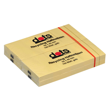 Artikelbild für dots Recycling Haftnotizen gelb, 12 Blöcke, Artikelnummer 222012