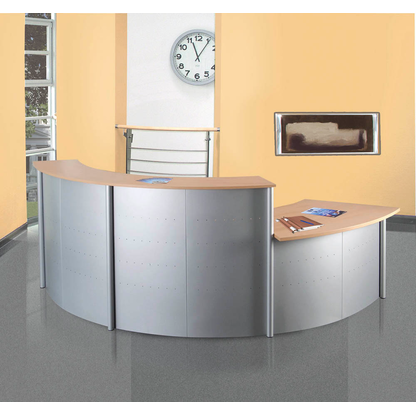 Artikelbild 8 für Kerkmann Empfangstheke Genua gebogen, buche, silber 118,0 x 70,0 x 115,0 cm, Artikelnummer 359174
