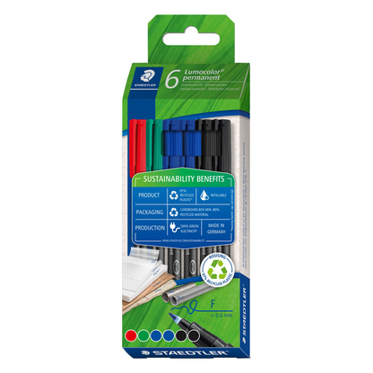Artikelbild für STAEDTLER Lumocolor Folienstifte-Set farbsortiert permanent, 6 St., Artikelnummer 464277