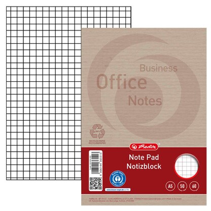 Artikelbild für herlitz Notizblock Recycling DIN A5 kariert, 1 St., Artikelnummer 792848