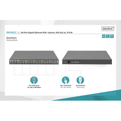 Artikelbild 5 für DIGITUS DN-95117 PoE-Injektor 24-fach, Artikelnummer 325429