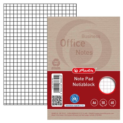 Artikelbild für herlitz Notizblock Recycling DIN A6 kariert, 1 St., Artikelnummer 793129