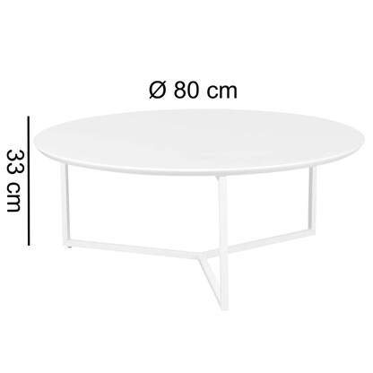 Artikelbild 2 für WOHNLING Couchtisch rund MDF-Platte weiß 80,0 x 80,0 x 33,0 cm, 1 St., Artikelnummer 906212
