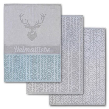 Artikelbild für Dyckhoff Geschirrtücher Heimatliebe grau 50,0 x 70,0 cm, 3 St., Artikelnummer 251548