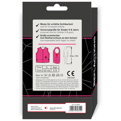 Artikelbild 9 für ROTH Mädchen Kinder-Warnweste Diamant pink Einheitsgröße, Artikelnummer 580809