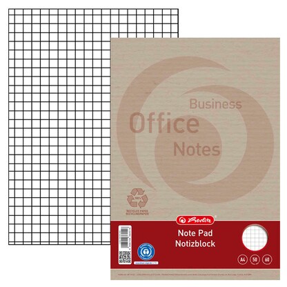Artikelbild für herlitz Notizblock Recycling DIN A4 kariert, 1 St., Artikelnummer 793147