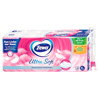Artikelbild für Zewa Toilettenpapier Ultra Soft 4-lagig, 20 Rollen, Artikelnummer 614582