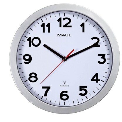 Artikelbild für MAUL Funkwanduhr MAULstep weiß silber Kunststoff, Ø 30,0 cm, Artikelnummer 139273