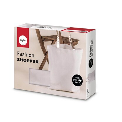 Artikelbild 2 für Rayher Einkaufstasche shopper Fashion Stoff weiß 53990102, Artikelnummer 204194