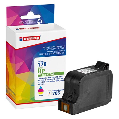 Artikelbild für edding EDD-178 color Druckerpatrone kompatibel zu HP 78 (C6578A), Artikelnummer 108159