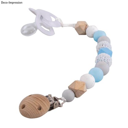 Artikelbild für Rayher Bastelset Schnullerkette blau/natur/weiß, Artikelnummer 199343