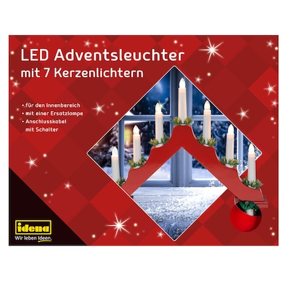 Artikelbild 2 für Idena Adventsleuchter LED Dekoleuchte rot, 1 St., Artikelnummer 761912