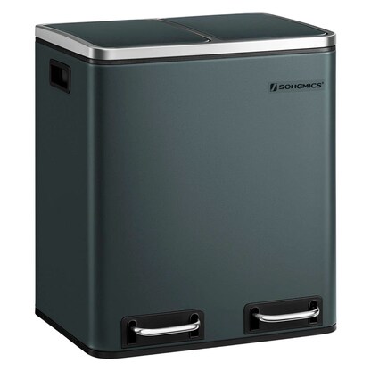 Artikelbild für SONGMICS Mülltrenner 2x 15,0 l grüngrau, 1 St., Artikelnummer 438497