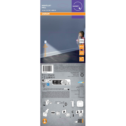 Artikelbild 4 für OSRAM LED-Außenleuchte mit Bewegungsmelder NIGHTLUX Hall, silber 0,25 W, 1 St., Artikelnummer 710226