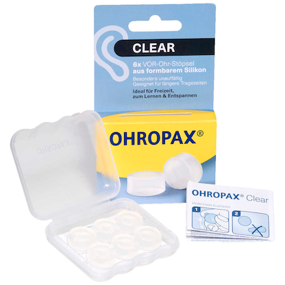 Artikelbild für OHROPAX® Silicon CLEAR Ohrstöpsel 23 dB Silikon, 6 St., Artikelnummer 300248