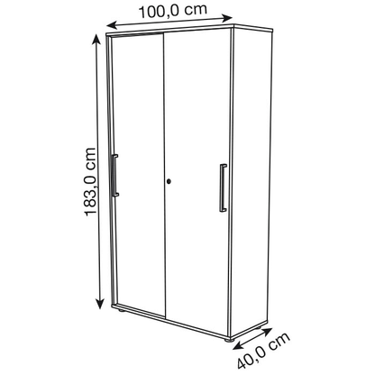 Artikelbild 2 für Kerkmann Schiebetürenschrank, 13449310 weiß 4 Fachböden 100,0 x 40,0 x 183,0 cm, Artikelnummer 174560