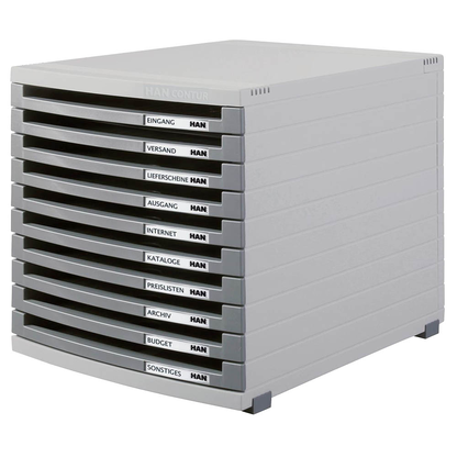 Artikelbild 3 für HAN Schubladenbox Contur dunkelgrau 1510-0-19D, DIN B4 mit 10 Schubladen, 1 St., Artikelnummer 182311