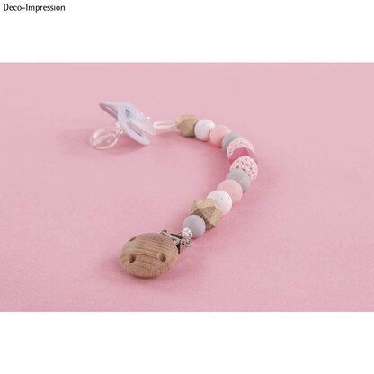 Artikelbild 3 für Rayher Bastelset Schnullerkette rosa/natur/weiß, Artikelnummer 199362